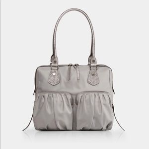 MZ Wallace Bedford baby Jane Gray grey silver Nylon Leather Tote bag purse